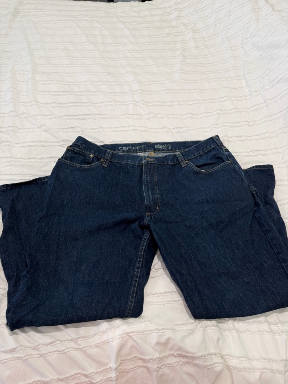 Carhartt Men’s Dark Indigo Relaxed Fit Jeans - Picture 3 of 3